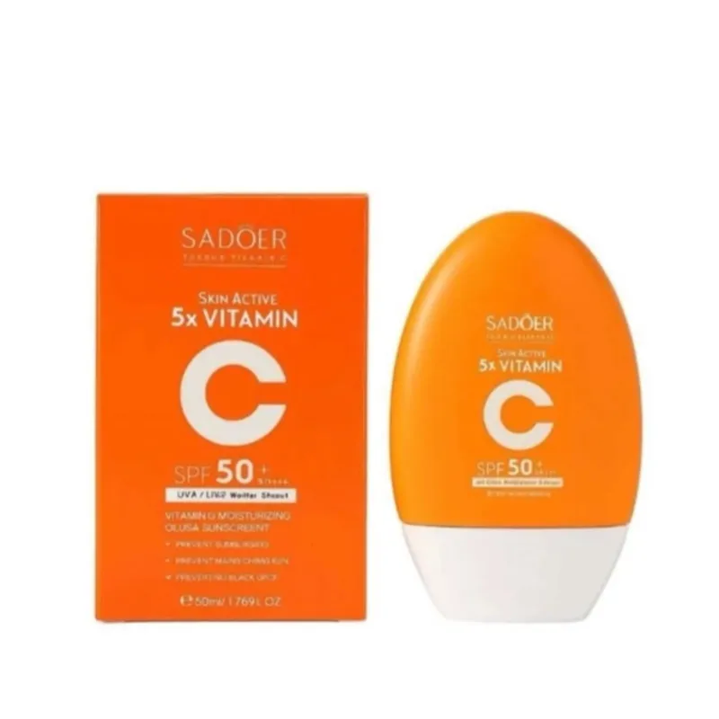 کرم ضد آفتاب بی‌رنگ دست، صورت سادور SPF 50 مدل Vitamin C ×5 ‌، محافظ +++UVA،UVB،PA، مناسب برای انواع پوست حجم ۵۰ میلی‌لیتر - تصویر 6