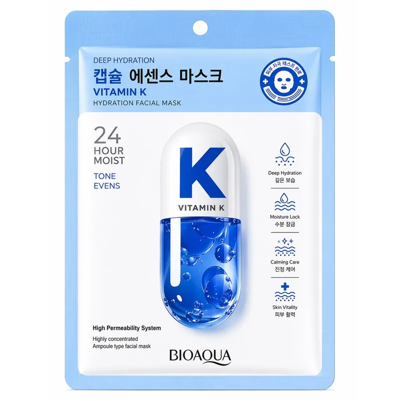 ماسک صورت بایو آکوا مدل Vitamin K مناسب برای انواع پوست حجم 25 میلی لیتر - تصویر 2