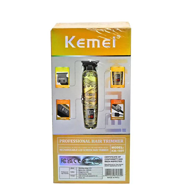 ماشین اصلاح موی سر و صورت شارژی کیمی مدل KM-1695 - تصویر 3