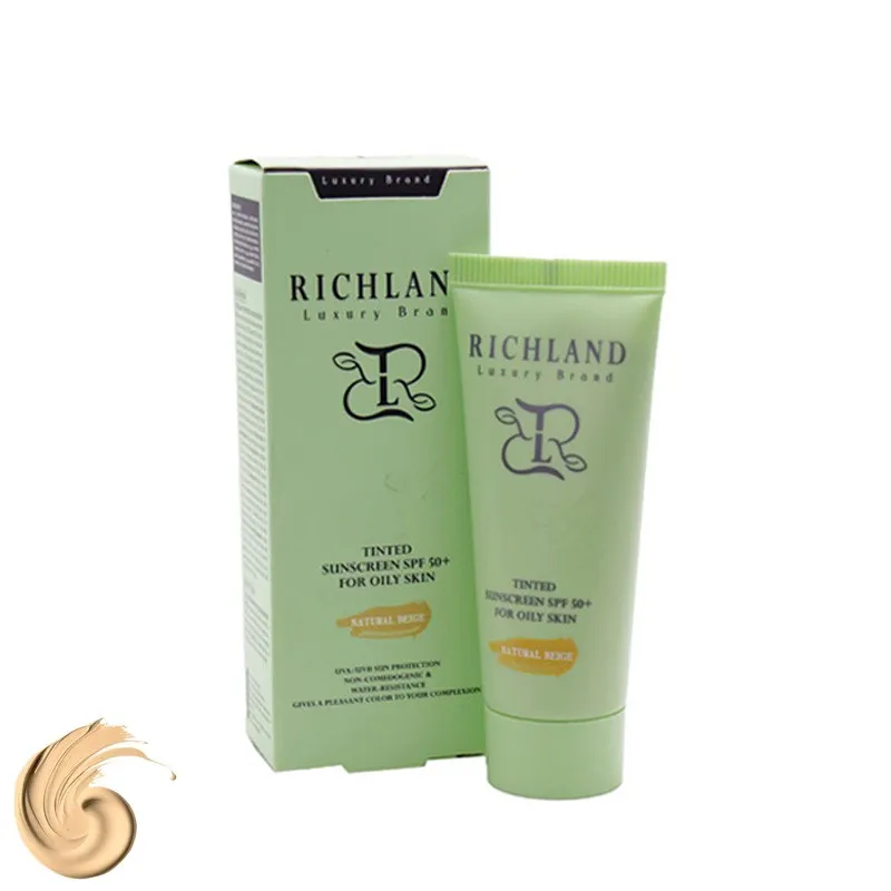 کرم ضد آفتاب رنگی صورت ریچلند SPF 50 مدل 02 محافظ UVA و UVB مناسب برای پوست چرب حجم 40 میلیلیتر