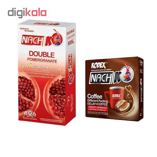 کاندوم ناچ کدکس مدل double pomergranate بسته 12 عددی به همراه کاندوم مدل coffe بسته 3 عددی - تصویر 2