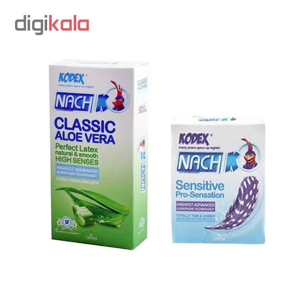 کاندوم ناچ کدکس مدل classic aloe vera بسته 12 عددی به همراه کاندوم مدل sensetive بسته 3 عددی - تصویر 2