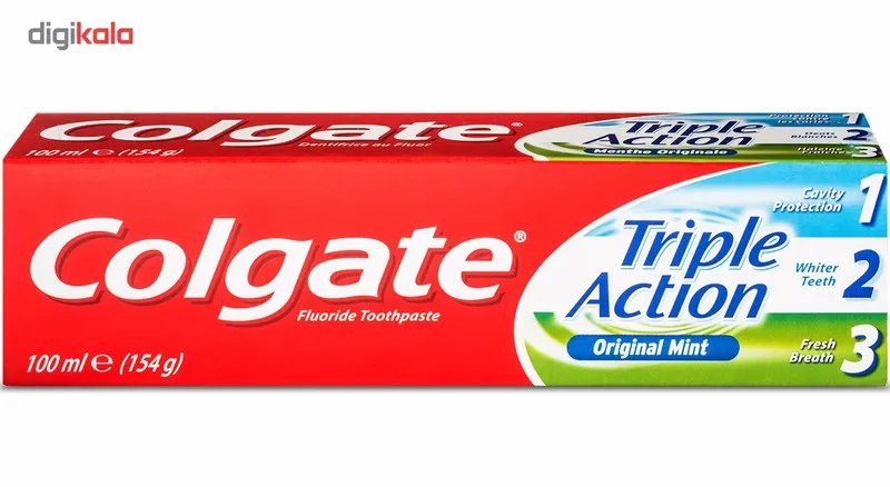 خمیر دندان کلگیت سری Original Mint مدل Triple Action حجم 100 میلی لیتر - تصویر 2