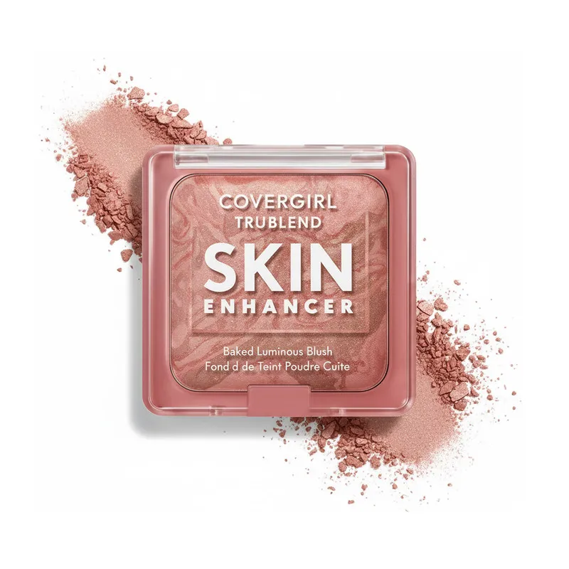 رژ گونه پودری پخته براق اسکین مدل rose latte 410 رنگ  صورتی - تصویر 2