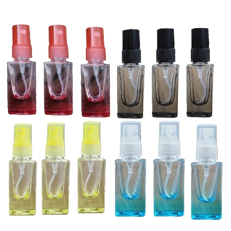 محفظه نگهدارنده عطر مدل مکعبی رنگی درب پلاستیک ظرفیت 6 میلی‌لیتر بسته 12 عددی