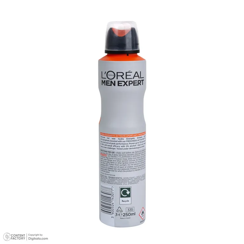 اسپری ضدتعریق مردانه لورآل مدل Hydra Energetic حجم 250 میلیلیتر - تصویر 3