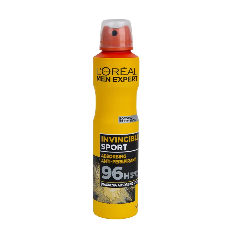 اسپری ضدتعریق مردانه لورآل مدل Invincible Sport حجم 250 میلیلیتر