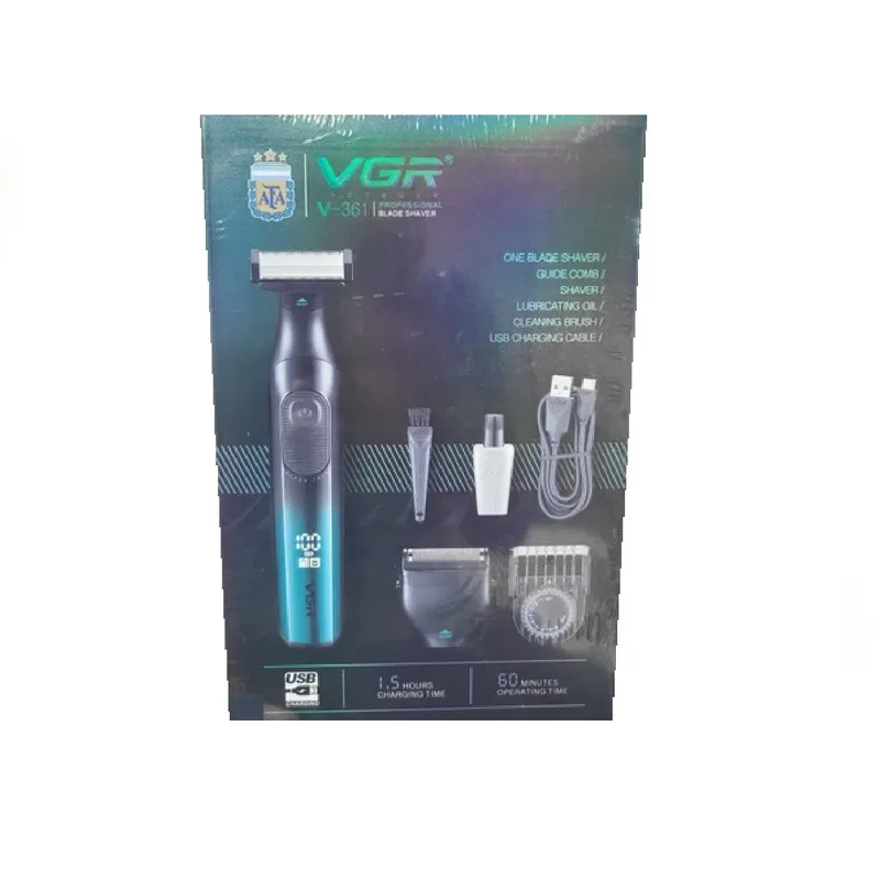 ست ماشین اصلاح موی صورت و بدن شارژی وی جی ار مدل V-361 - تصویر 3