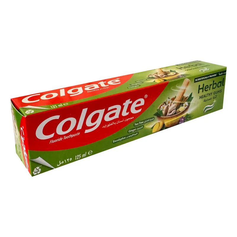خمیردندان سفید کننده کلگیت مدل Herbal با طعم چای سبز و اکالیپتوس مناسب برای انواع دندان حجم 125 میلی لیتر - تصویر 2