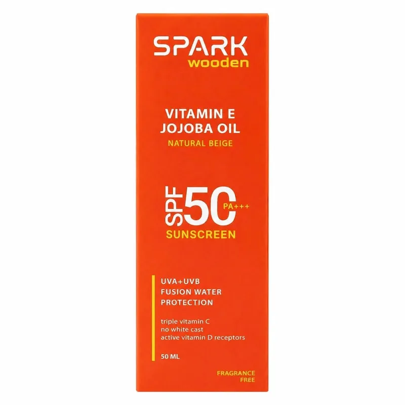 کرم ضد آفتاب رنگی صورت اسپارک وودن SPF 50 مدل جوجوبا ‌محافظ UVA، UVB مناسب برای انواع پوست حجم 50 میلی‌لیتر - تصویر 3