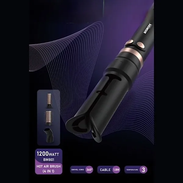 سشوار برس‌دار چرخشی 1200 وات بیسمارک مدل BM801 - تصویر 2