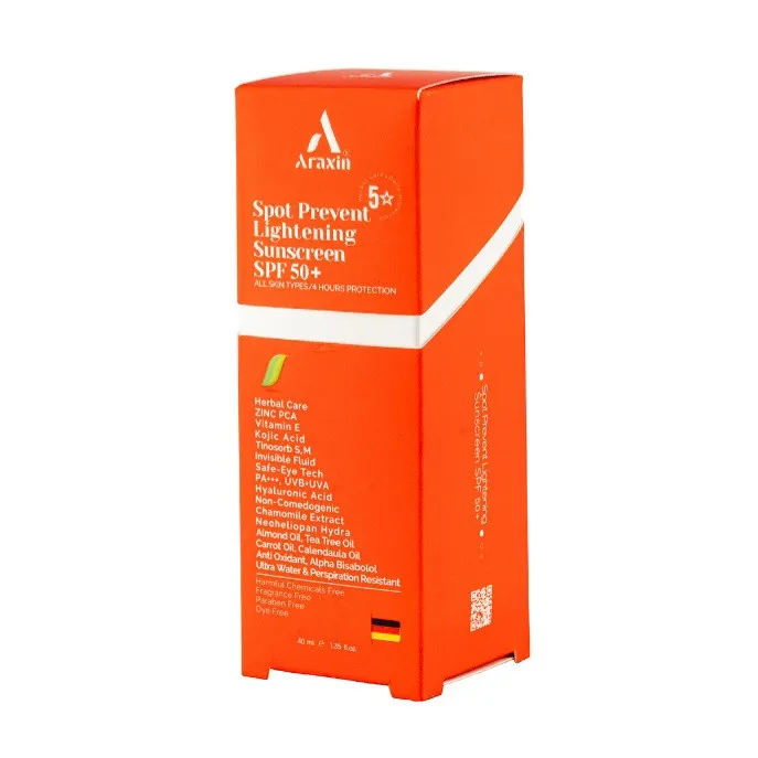 کرم ضد آفتاب بیرنگ صورت آراکسین SPF 50 مدل ضد لک محافظ UVA ، UVB مناسب برای انواع پوست حجم ۴۰ میلی لیتر - تصویر 3