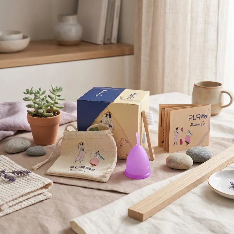 کاپ قاعدگی پیور مدل ساقه ای سایز 2 به همراه براش - تصویر 4
