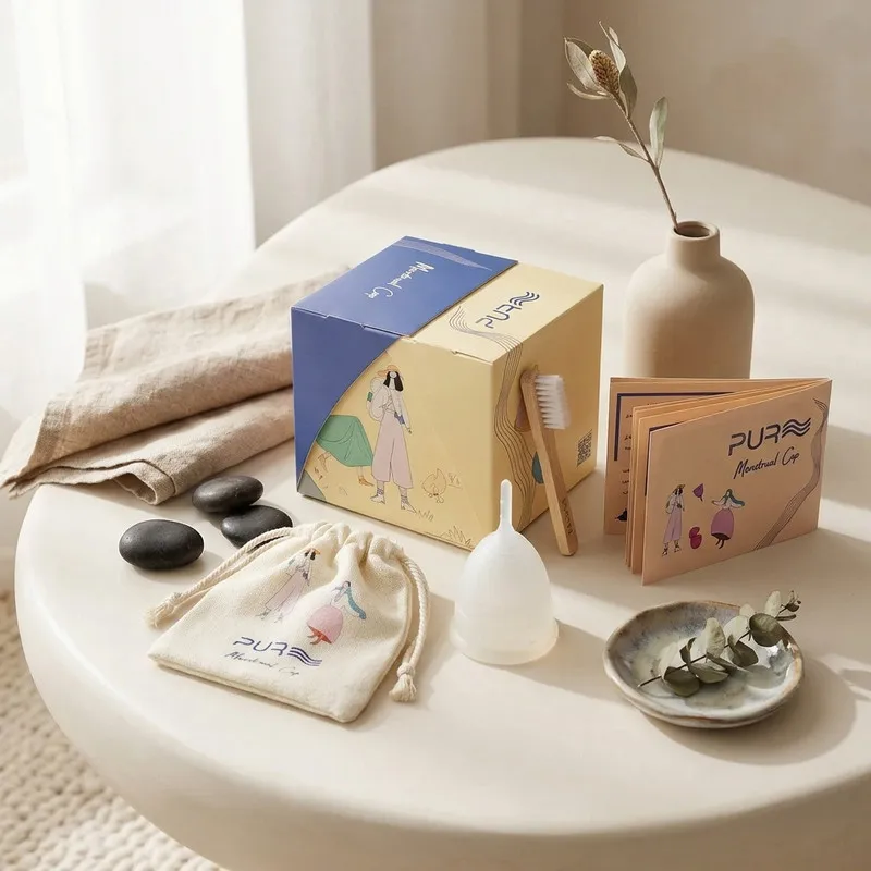 کاپ قاعدگی پیور مدل ساقه ای سایز 2 به همراه براش - تصویر 5