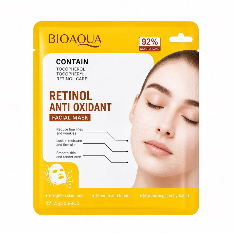 ماسک جوان کننده صورت بایو آکوا مدل Retinol Anti Oxdidant مناسب برای انواع پوست حجم 25 میلی لیتر - تصویر 2