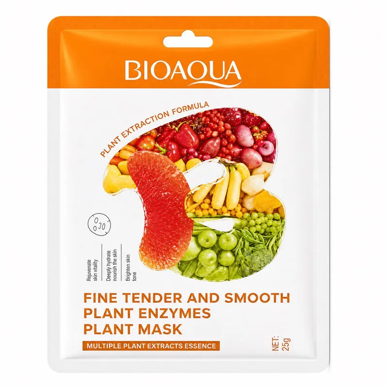 ماسک ترمیم کننده صورت بایو آکوا مدل Plant Enzymes مناسب برای انواع پوست حجم 25 میلی لیتر - تصویر 2
