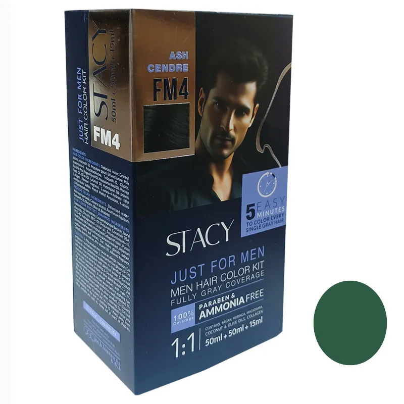 کیت رنگ مو مردانه استیسی شماره FM1 حجم 115 میلیلیتر رنگ مشکی