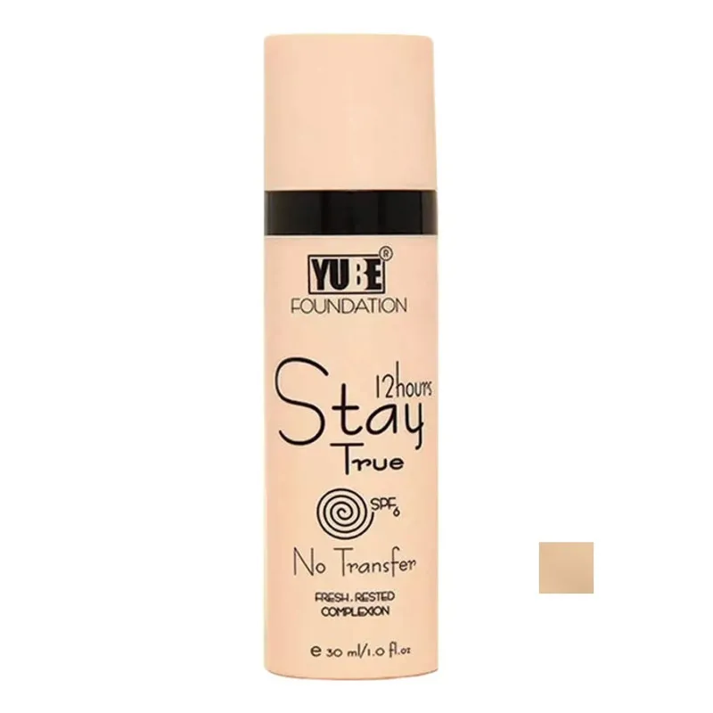 کرم پودر مایع spf 6 یوبه مدل Stay True شماره P03 مناسب برای انواع پوست حجم 30 میلی‌لیتر