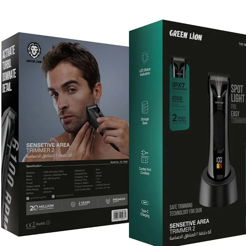 ست ماشین اصلاح موی صورت و بدن شارژی گرین لاین مدل Trimmer 2 - تصویر 4