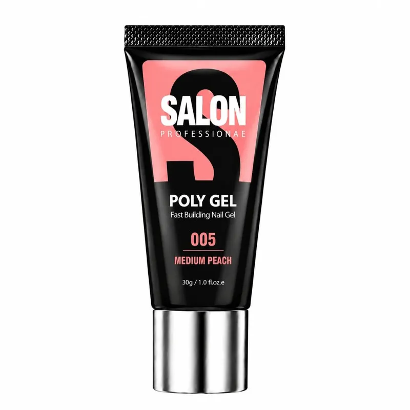 پلی ژل کاشت ناخن سالن مدل Medium Peach حجم 30 میلی‌لیتر - تصویر 2