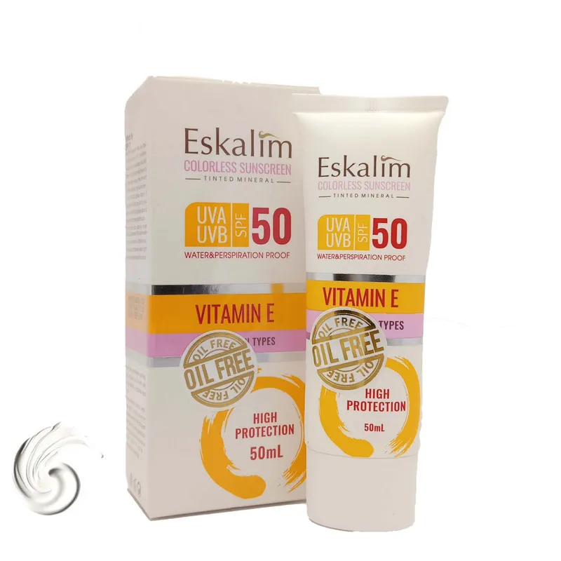 کرم ضد آفتاب بیرنگ دست و صورت اسکالیم SPF 50 مدل OIL FREE محافظ در برابر UVA و UVB مناسب برای انواع پوست حجم 50 میلیلیتر