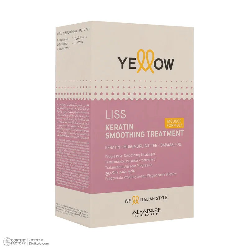 ماسک مو کراتین یلو مدل LISS مناسب برای انواع مو حجم 75 میلی لیتر به همراه شامپو کراتین مدل LISS مناسب برای انواع مو 60 میلی لیتر و موس مو کراتین مدل LISS مناسب برای انواع مو 150 میلی لیتر - تصویر 6
