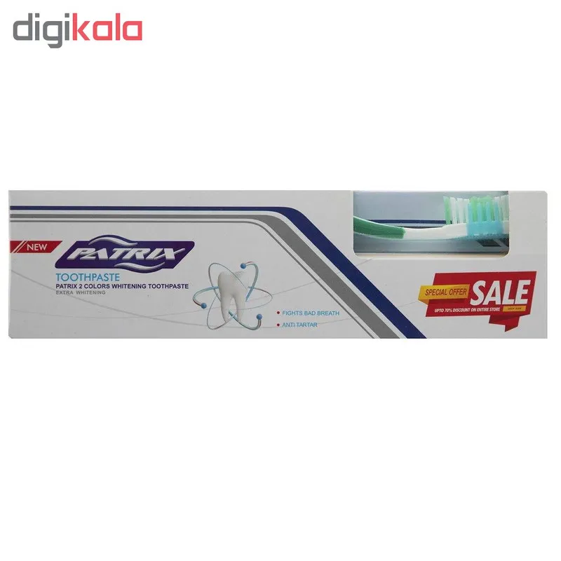 مسواک و خمیر دندان پاتریکس مدل EXTRA WHITENING - تصویر 2