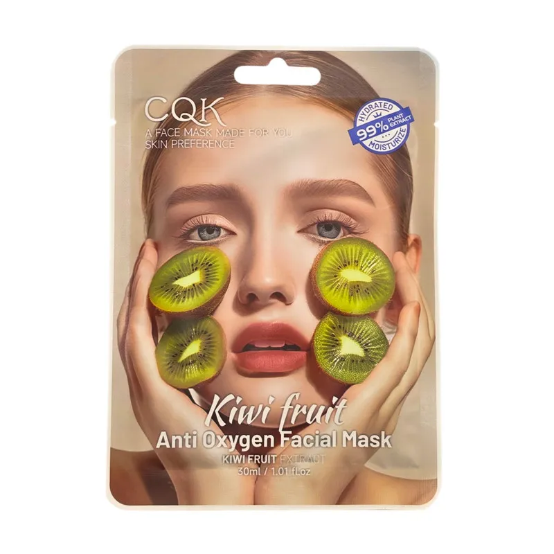 ماسک صورت سی کیو کی مدل Kiwi extract کیوی مناسب برای انواع پوست حجم 30 میلی لیتر