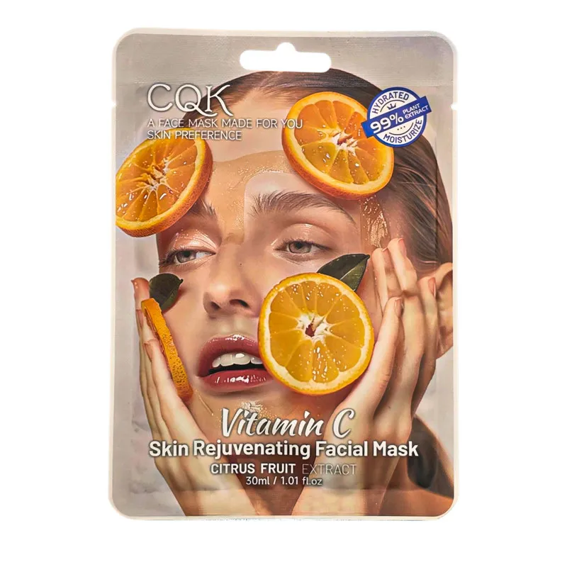 ماسک صورت سی کیو کی مدل Vitamin C مناسب برای انواع پوست حجم 30 میلی لیتر