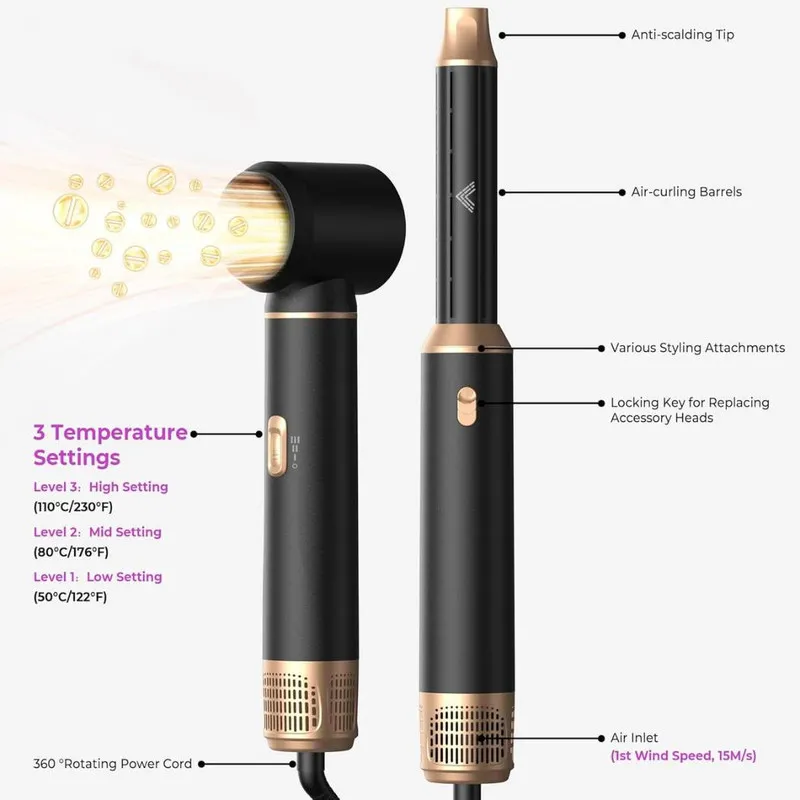 سشوار حرفه ای 1000 وات مدل UKLISS- 5IN1 - تصویر 3