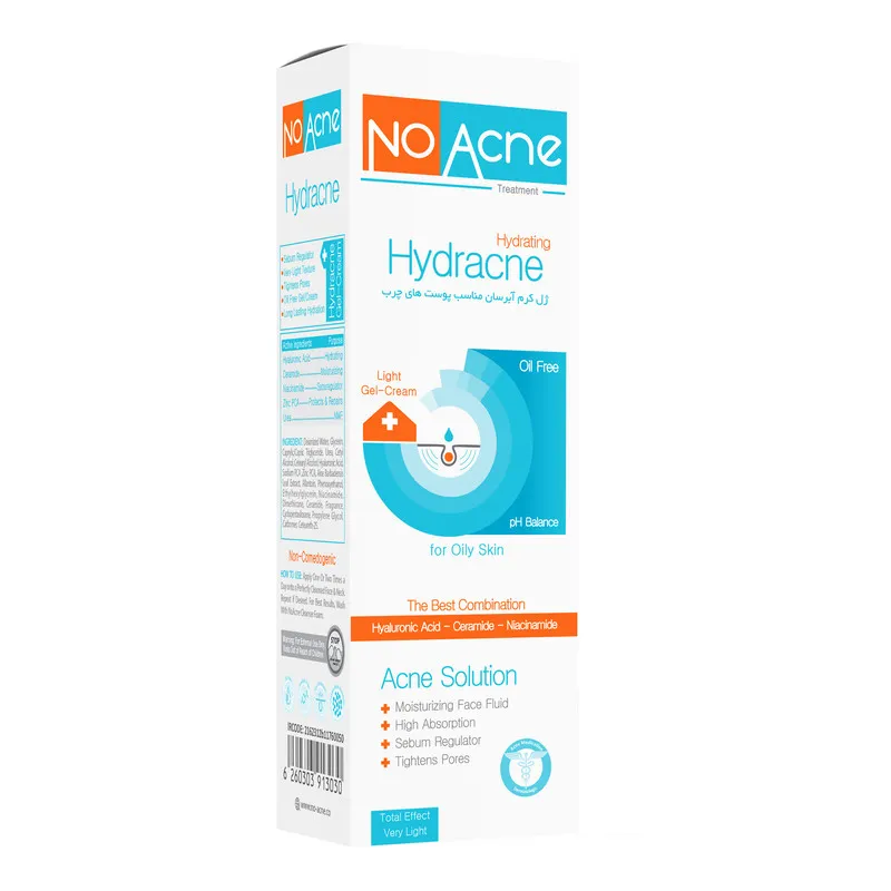 ژل کرم آبرسان صورت نو آکنه مدل Hydracne مناسب پوست های چرب حجم 40 میلی لیتر - تصویر 2