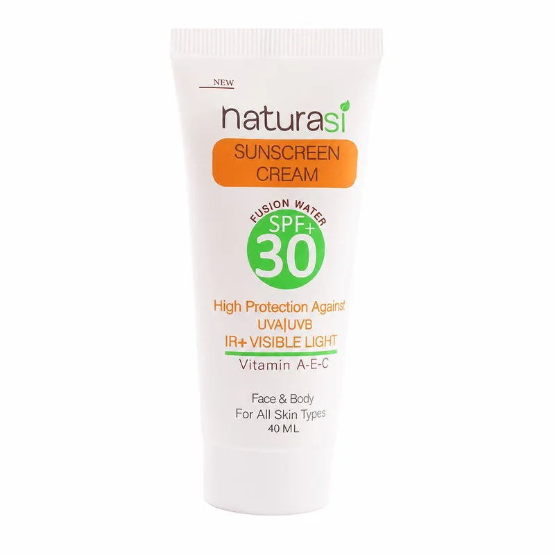 کرم ضد آفتاب بیرنگ دست و صورت ناتوراسی SPF 30 مدل High protection محافظ UVA ،UVB و IR ، مناسب برای انواع پوست حجم 40 میلیلیتر