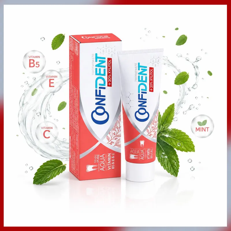 خمیر دندان ضد پوسیدگی کانفیدنت مدل Aqua-Pure04 مناسب برای انواع دندان حجم 100 میلی لیتر مجموعه 4 عددی - تصویر 2