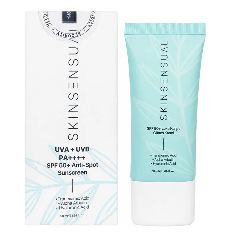 کرم ضد آفتاب بی‌رنگ صورت، گردن، دست اسکین سنشوال SPF 50 مدل PA++++ محافظ در برابرUVB ‌مناسب برای انواع پوست حجم 50 میلی‌لیتر