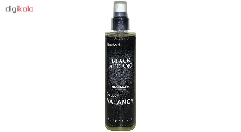بادی اسپلش مردانه والانسی مدل Black Afgano حجم 200 میلی لیتر - تصویر 2