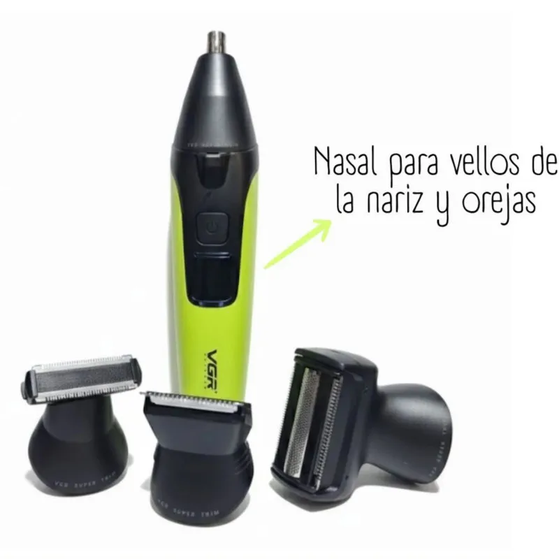 ست ماشین اصلاح موی صورت و بدن شارژی وی جی ار مدل V-634 4in1 - تصویر 4
