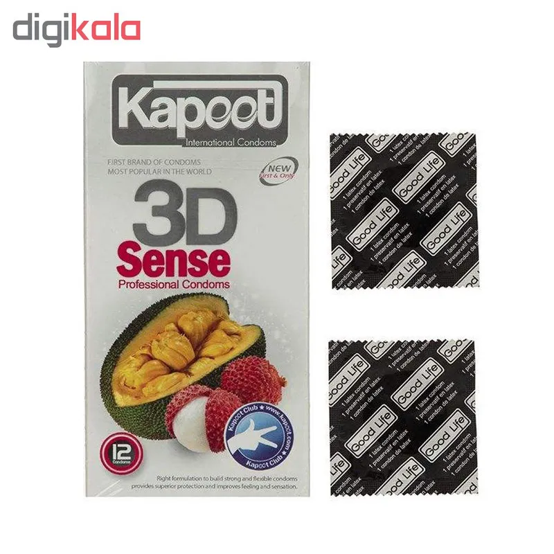 کاندوم کاپوت مدل 3D Sense بسته 12 عددی به همراه کاندوم گود لایف مدل کلاسیک مجموعه 2 عددی - تصویر 2