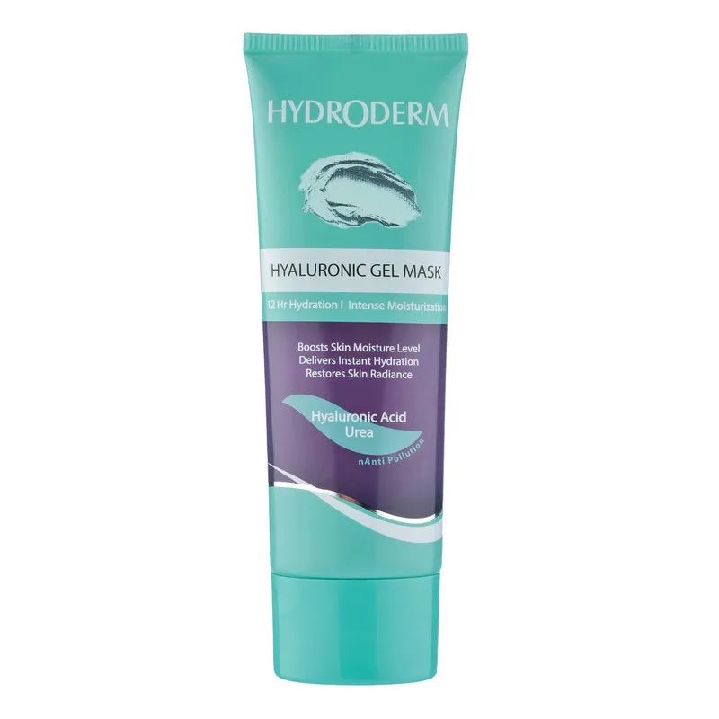 ماسک آبرسان و مرطوب‌کننده صورت و بدن هیدرودرم مدل Hyaluronic حجم 100 میلی‌لیتر مناسب پوست معمولی با ترکیبات هیالورونیک اسید و خاصیت درخشان‌کنندگی