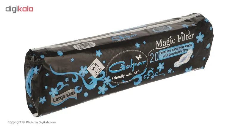 نوار بهداشتی بالدار بزرگ گل پر مدل Magic بسته 20 عددی - تصویر 3
