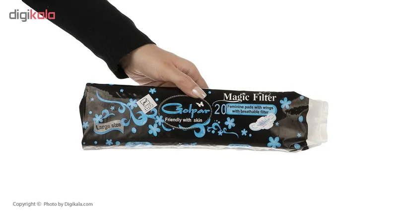 نوار بهداشتی بالدار بزرگ گل پر مدل Magic بسته 20 عددی - تصویر 6