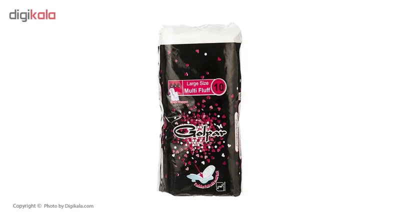 نوار بهداشتی بالدار بزرگ گل پر مدل Fluff بسته 10 عددی - تصویر 3