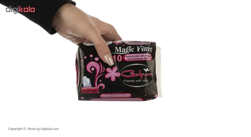 نوار بهداشتی بالدار بزرگ گل پر مدل Magic بسته 10 عددی - تصویر 5