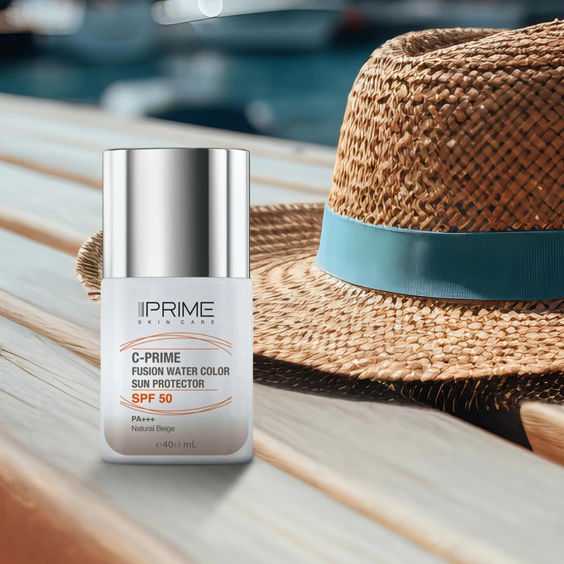 فلوئید ضد آفتاب رنگی پرایم، SPF 50، مدل فیوژن واتر، مناسب انواع پوست با تنالیته متوسط و حجم 40 میلی لیتر، محافظتکننده در برابر اشعههای PA++++ ،UVA ،UVB، دارای فرمولاسیون فاقد چ - نمای 2