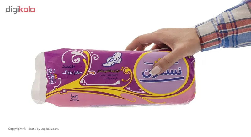 نوار بهداشتی بالدار نسترن مدل Grooved بسته 6 عددی  - تصویر 6