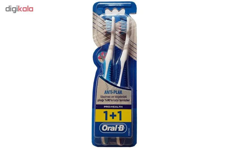 مسواک اورال-بی سری Pro-Health مدل Anti-Plak با برس متوسط بسته 2 عددی - تصویر 2