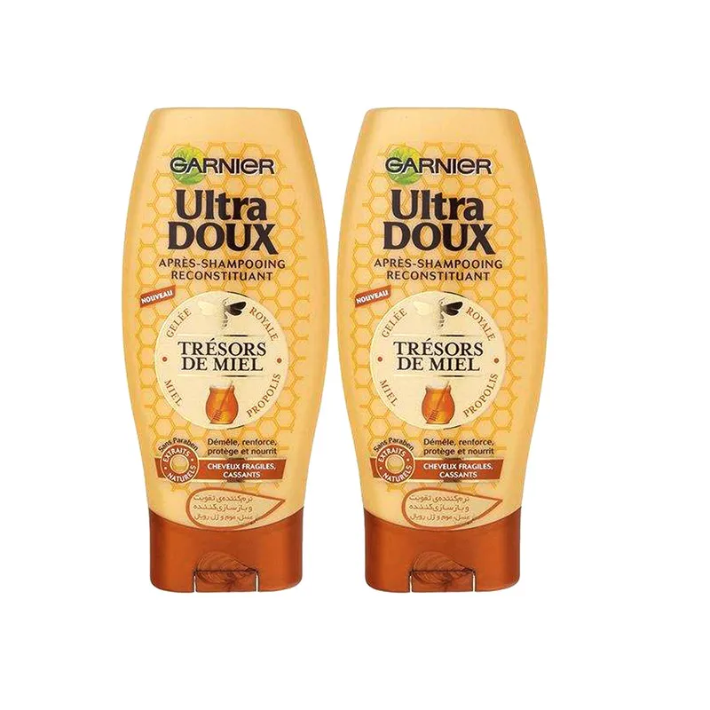 نرم کننده مو گارنیه سری Ultra Doux مدل Honey حجم 200 میلی لیتر مجموعه 2 عددی
