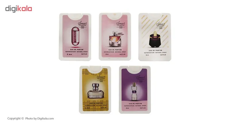 عطر جیبی زنانه اسمارت کالکشن حجم 20 میلی لیتر بسته 5 عددی - تصویر 5