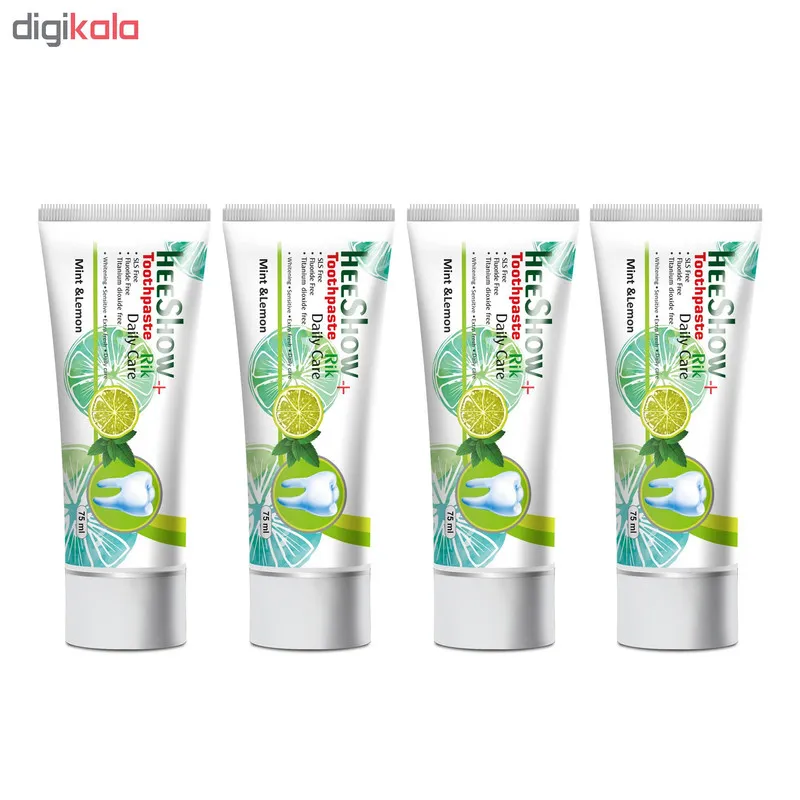 خمیر دندان هیشو ریک مدل mint & lemon حجم 75 میلی لیتر مجموعه 4 عددی - تصویر 2