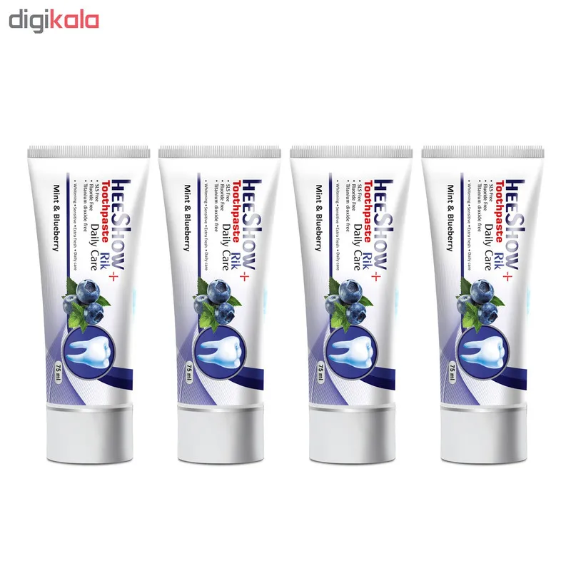 خمیر دندان هیشو ریک مدل mint & blueberry حجم 75 میلی لیتر مجموعه 4 عددی - تصویر 2