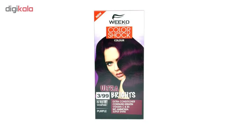 کیت رنگ مو ویکو مدل color shock شماره 3/99 حجم 80 میلی لیتر رنگ بنفش - تصویر 2